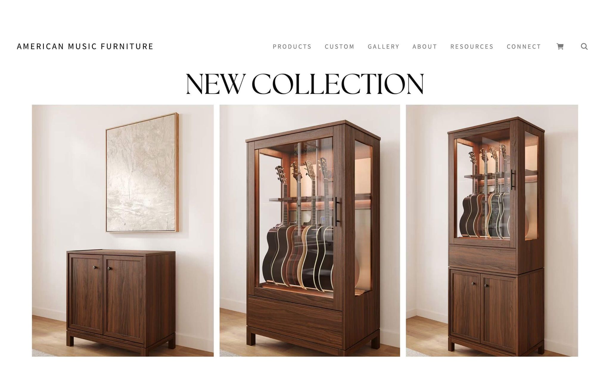 CG Rendering for American Music Furniture Website