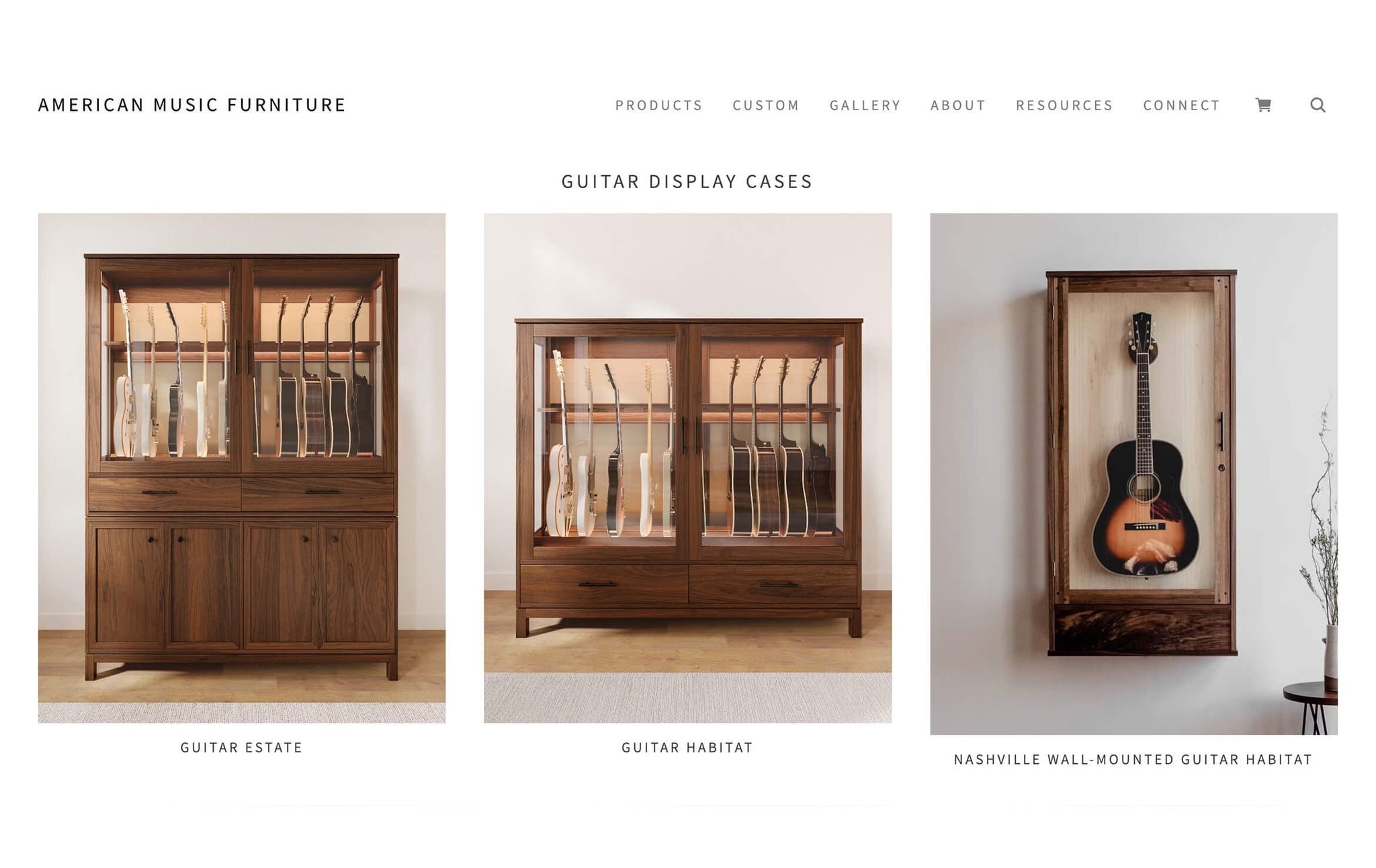 CG Renderings for American Music Furniture Website's Page