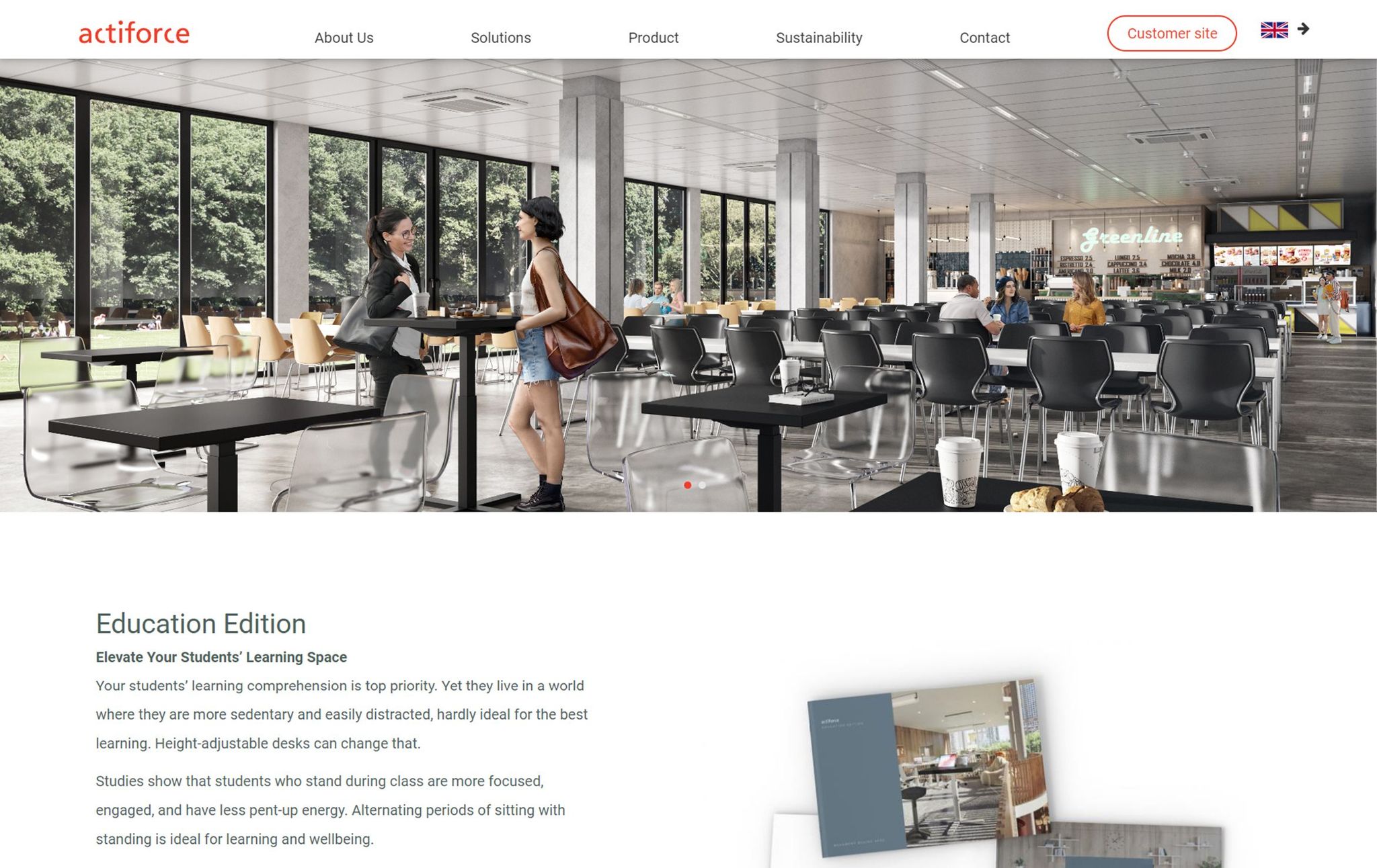 Actiforce website screenshot made for case study