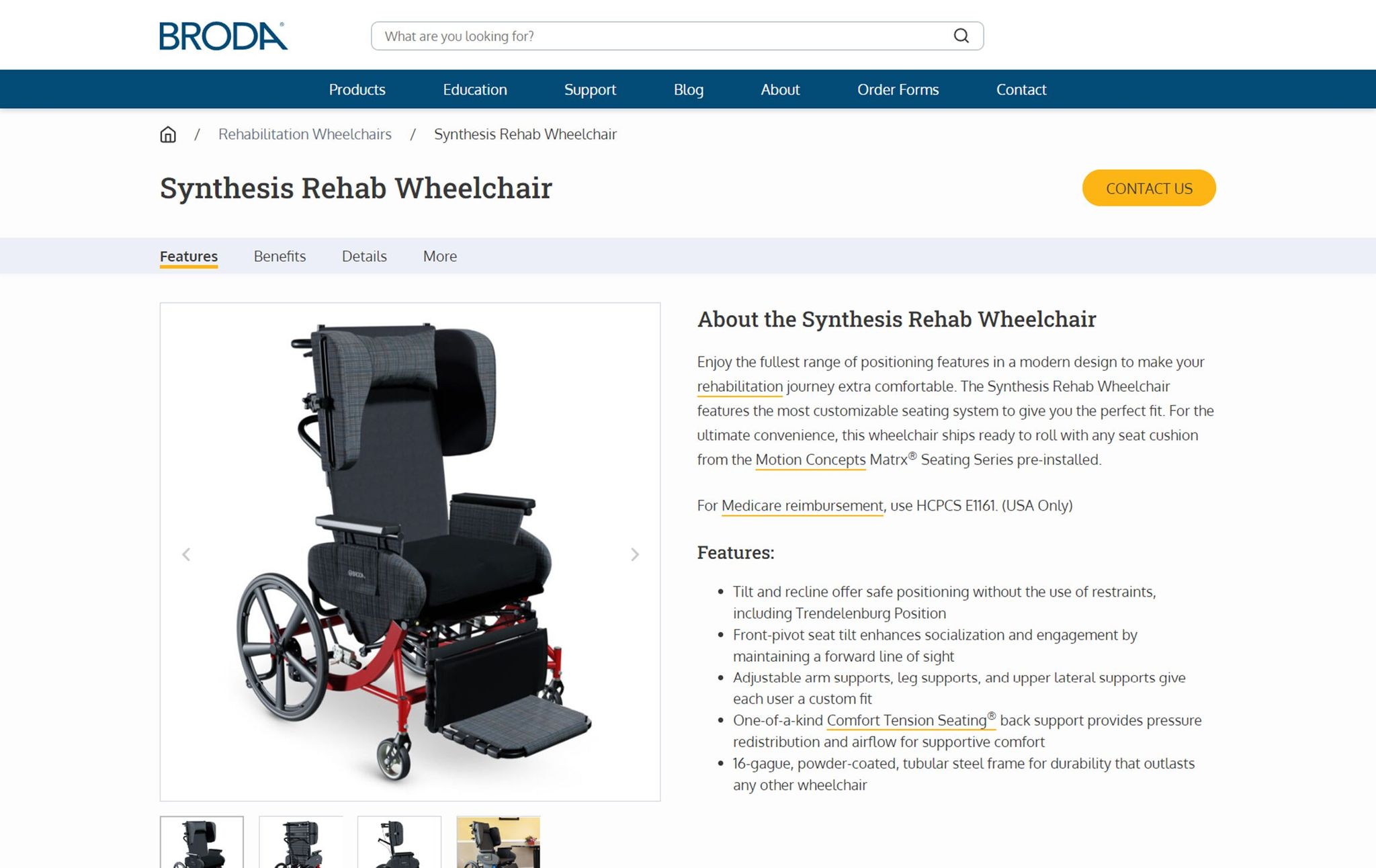 High-quality 3D visualization and rendering of Synthesis Rehab Wheelchair, showcasing advanced 3D modeling and photorealistic product rendering.