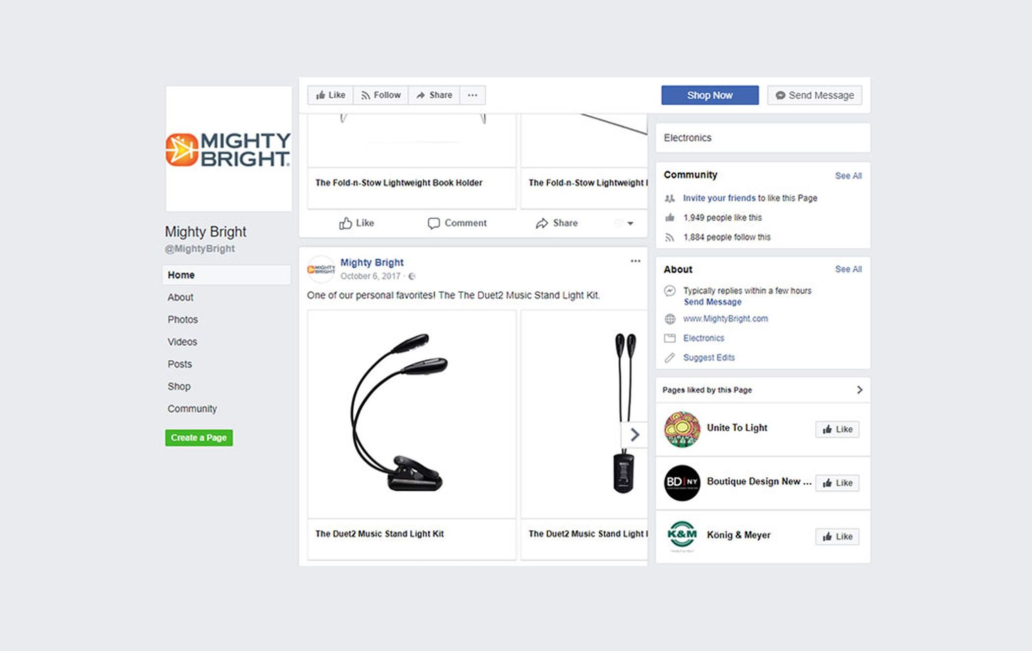 3D rendering of Mighty Bright Duet2 Music Stand Light showcasing product visualization and CGI rendering
