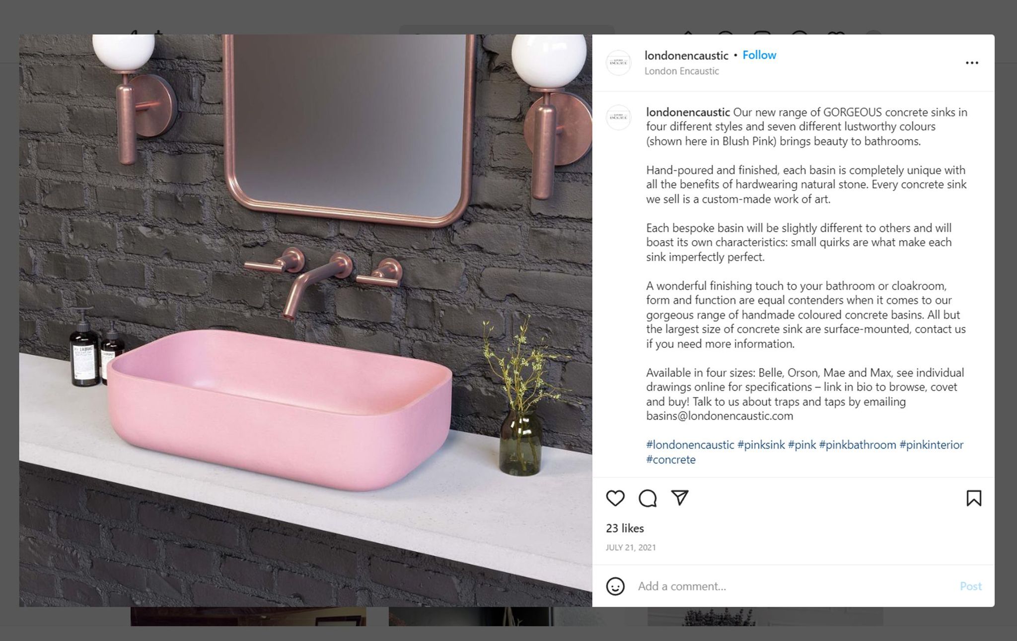 3D Visualization for London Encaustic Instagram