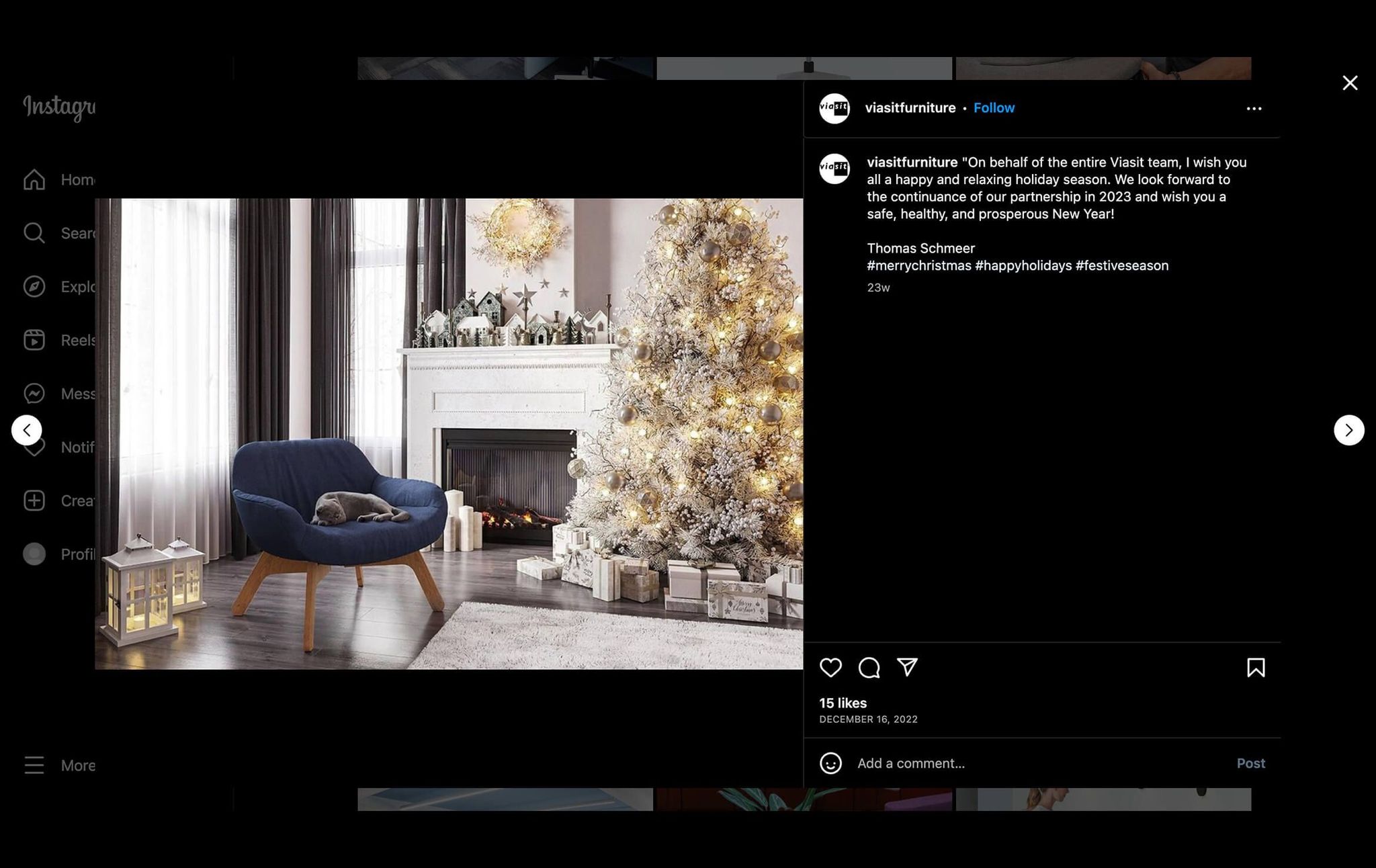 Office Furniture 3D Rendering for Instagram Page