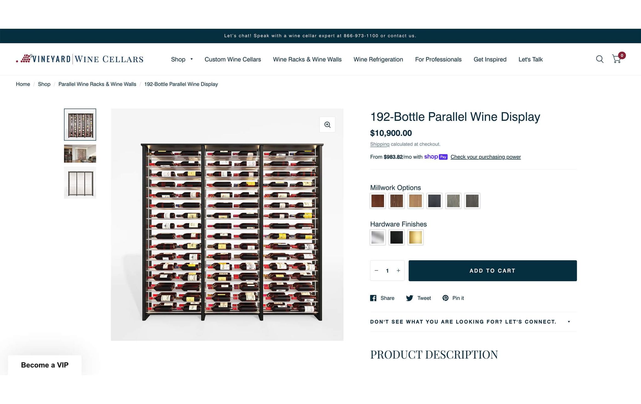 Wine Storage 3D Visualization for E-Comm Site