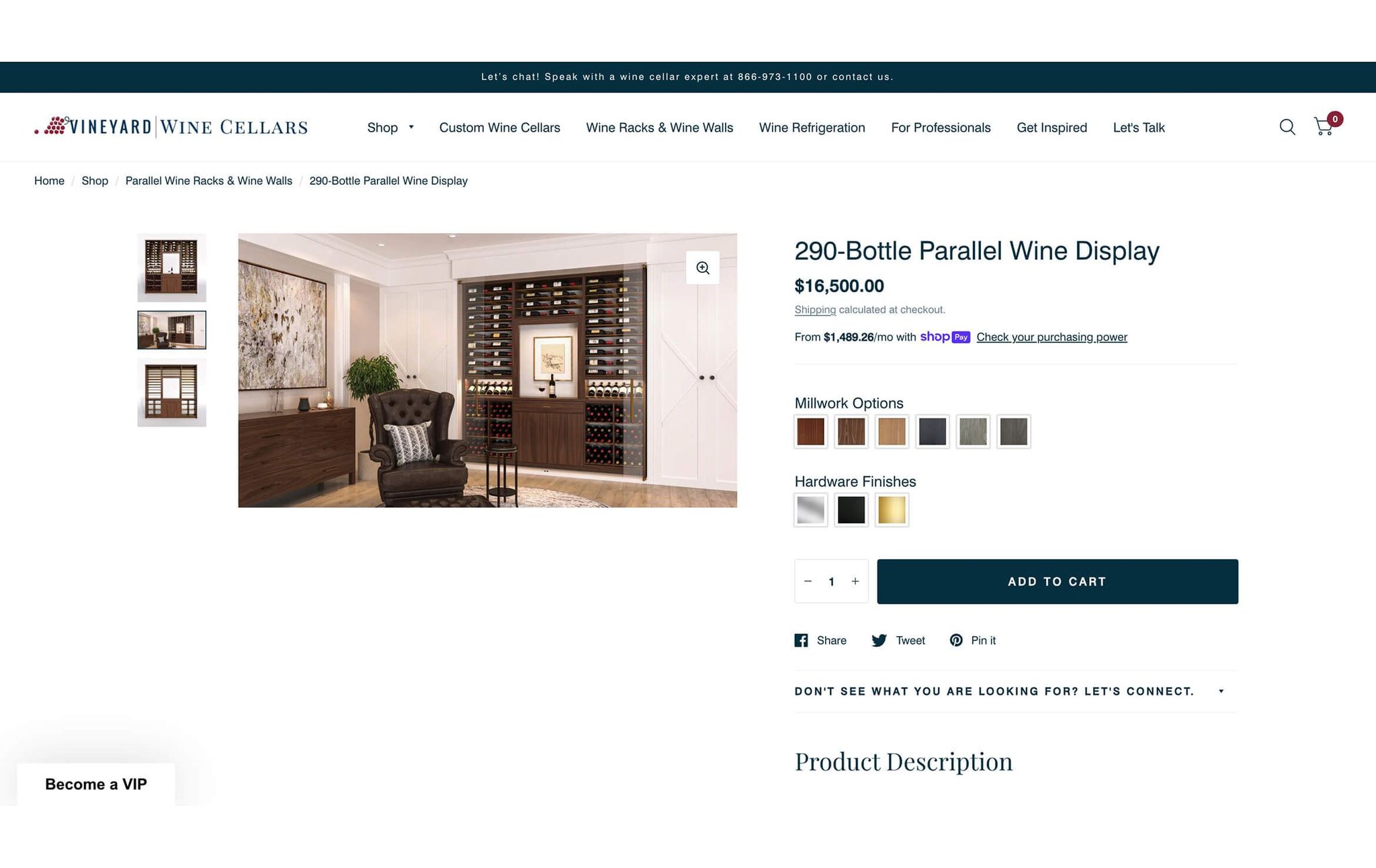 Wine Storage 3D Visualization for Site's Product Page