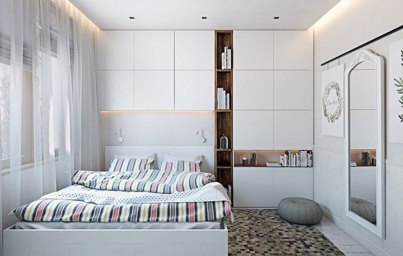 A CG Render of a Light Bedroom