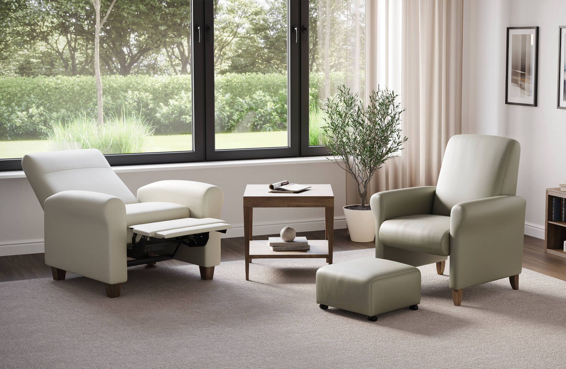 Leather Chairs Lifestyle 3D Rendering