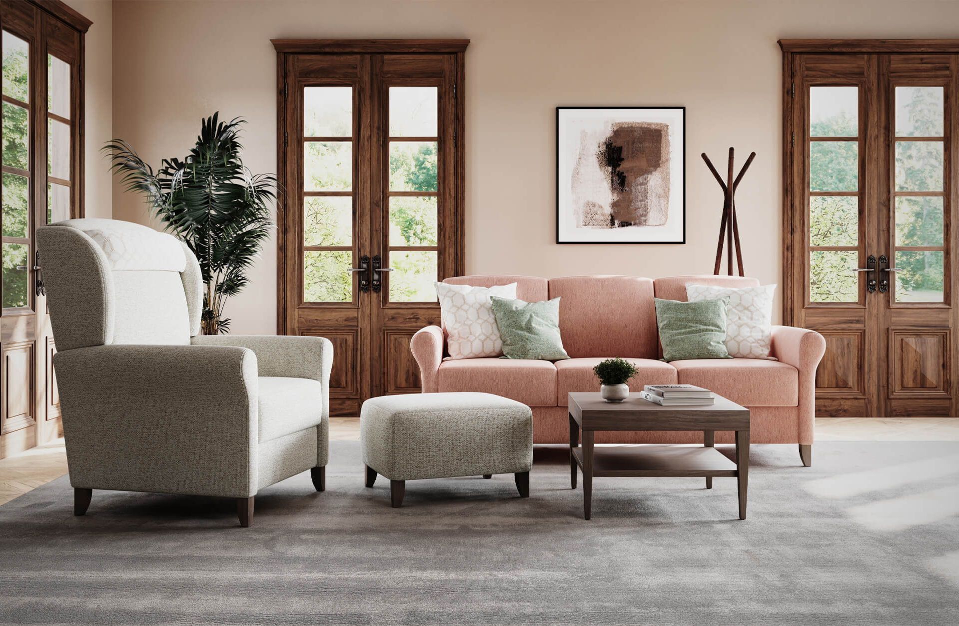 Upholstered Set Lifestyle 3D Rendering