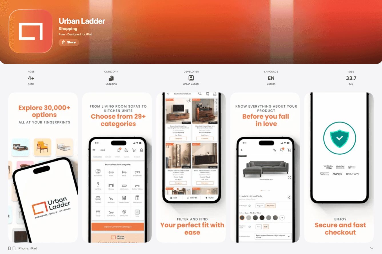 Urban Ladder Furniture Shopping App