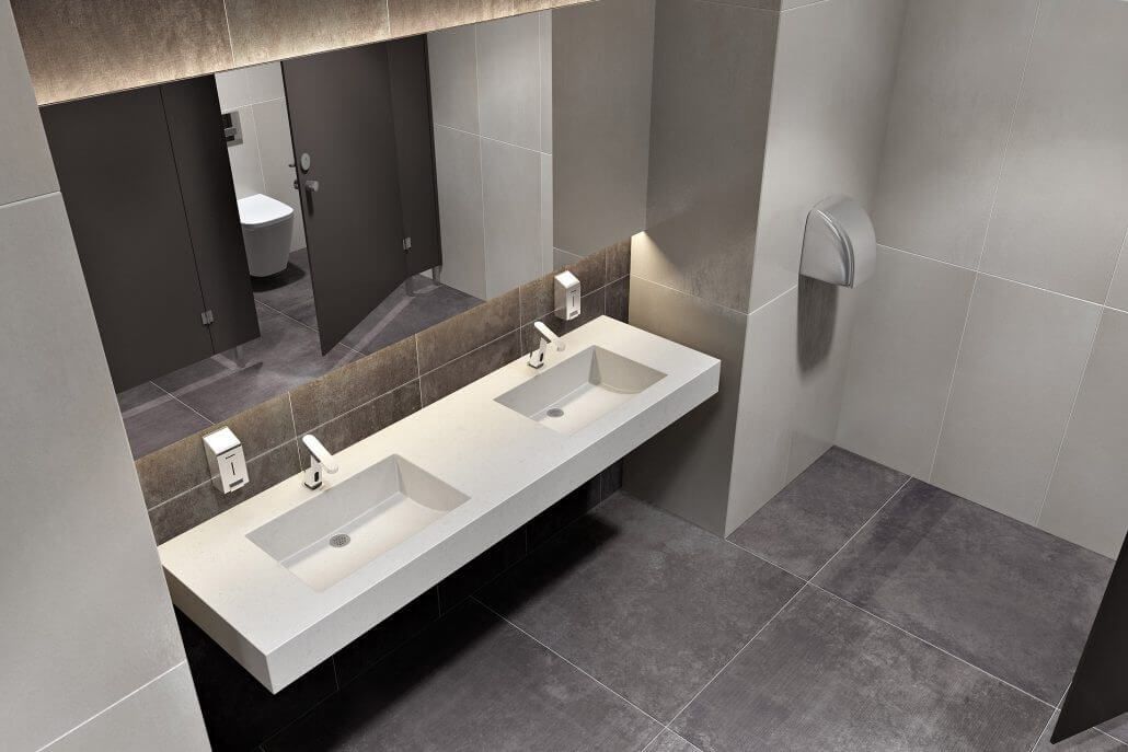 Ceramic Washroom Sinks 3D Visualization