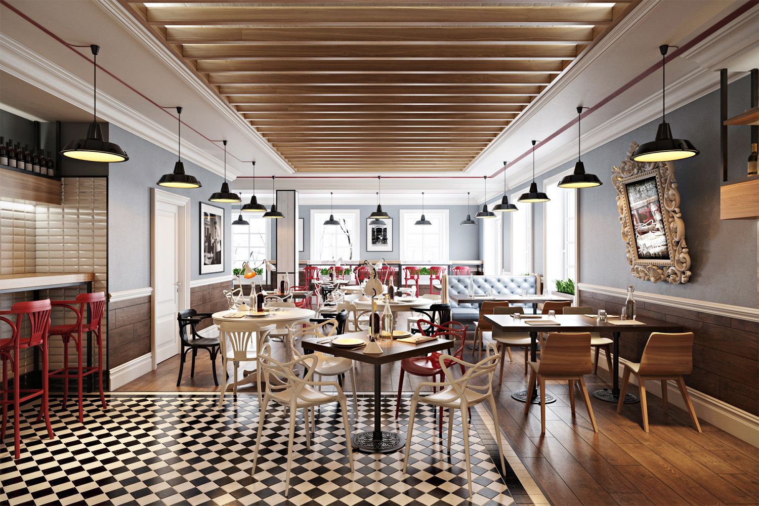 Eclectic Restaurant 3D Setting