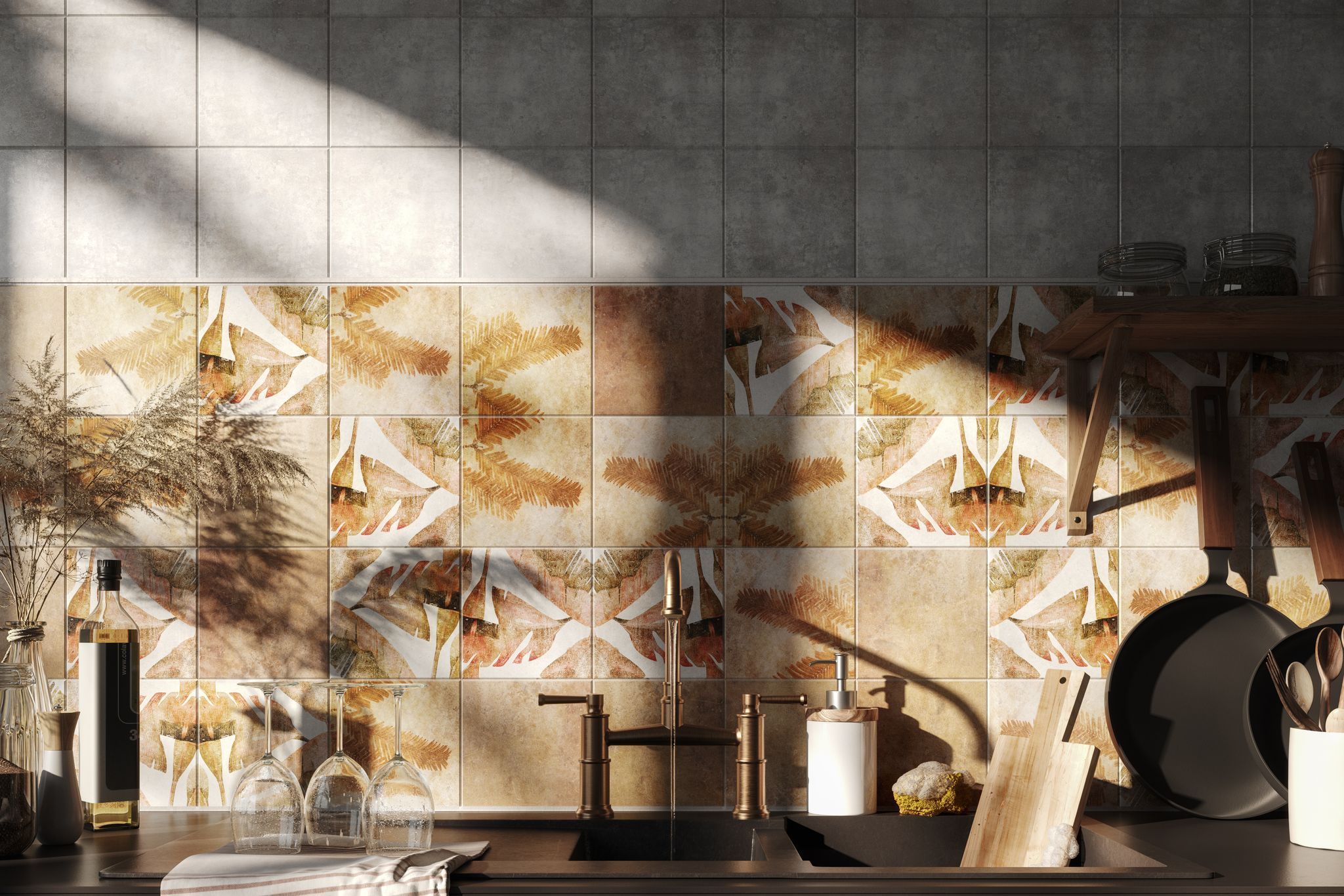 CGI of backsplash tiles