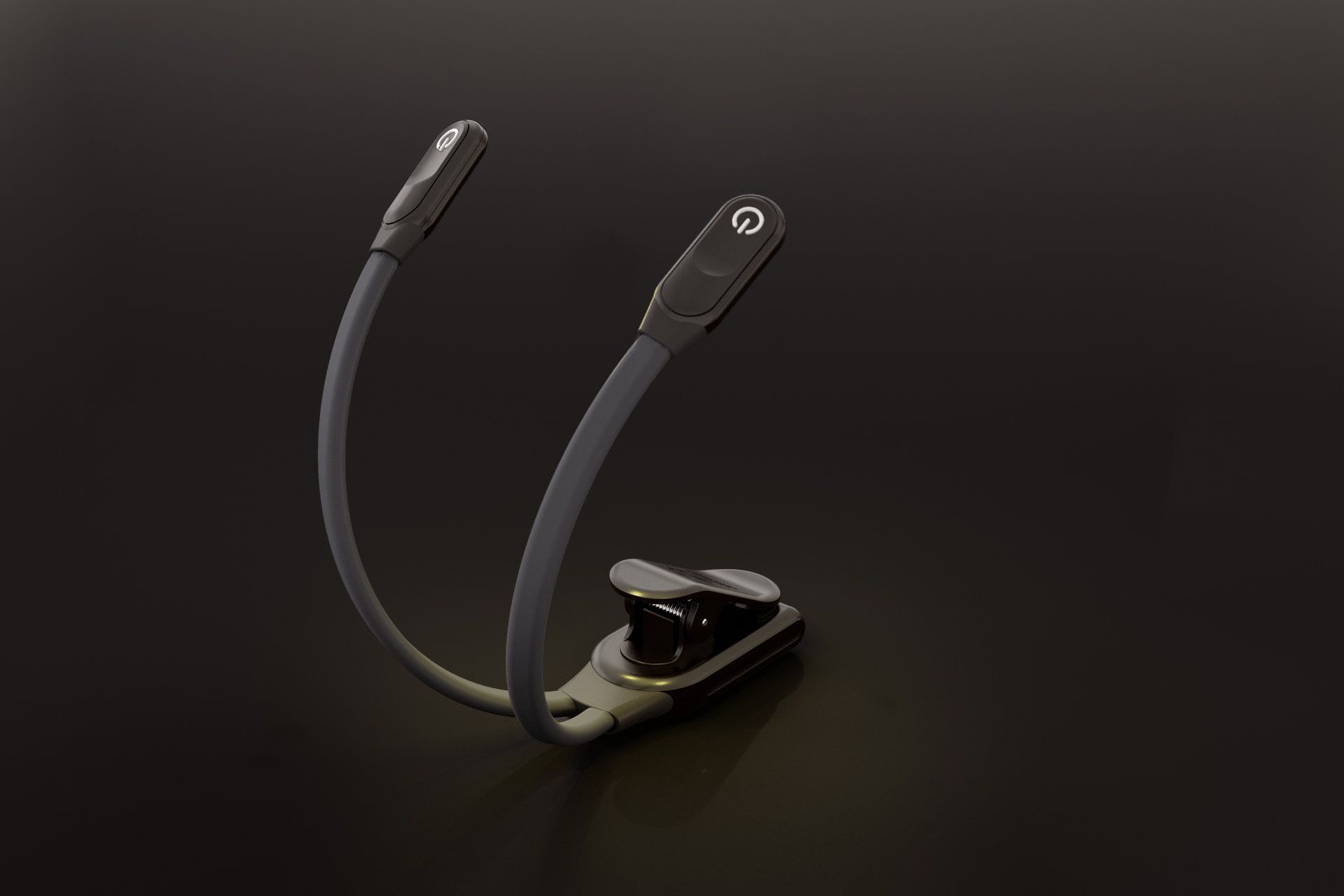 Photoreal 3D product render of a stylish clip light showcasing photorealistic CGI rendering and visualization