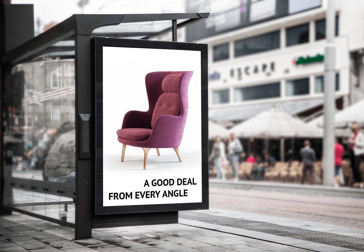 Pink Chair Advertisement on a Banner Marketing Collateral