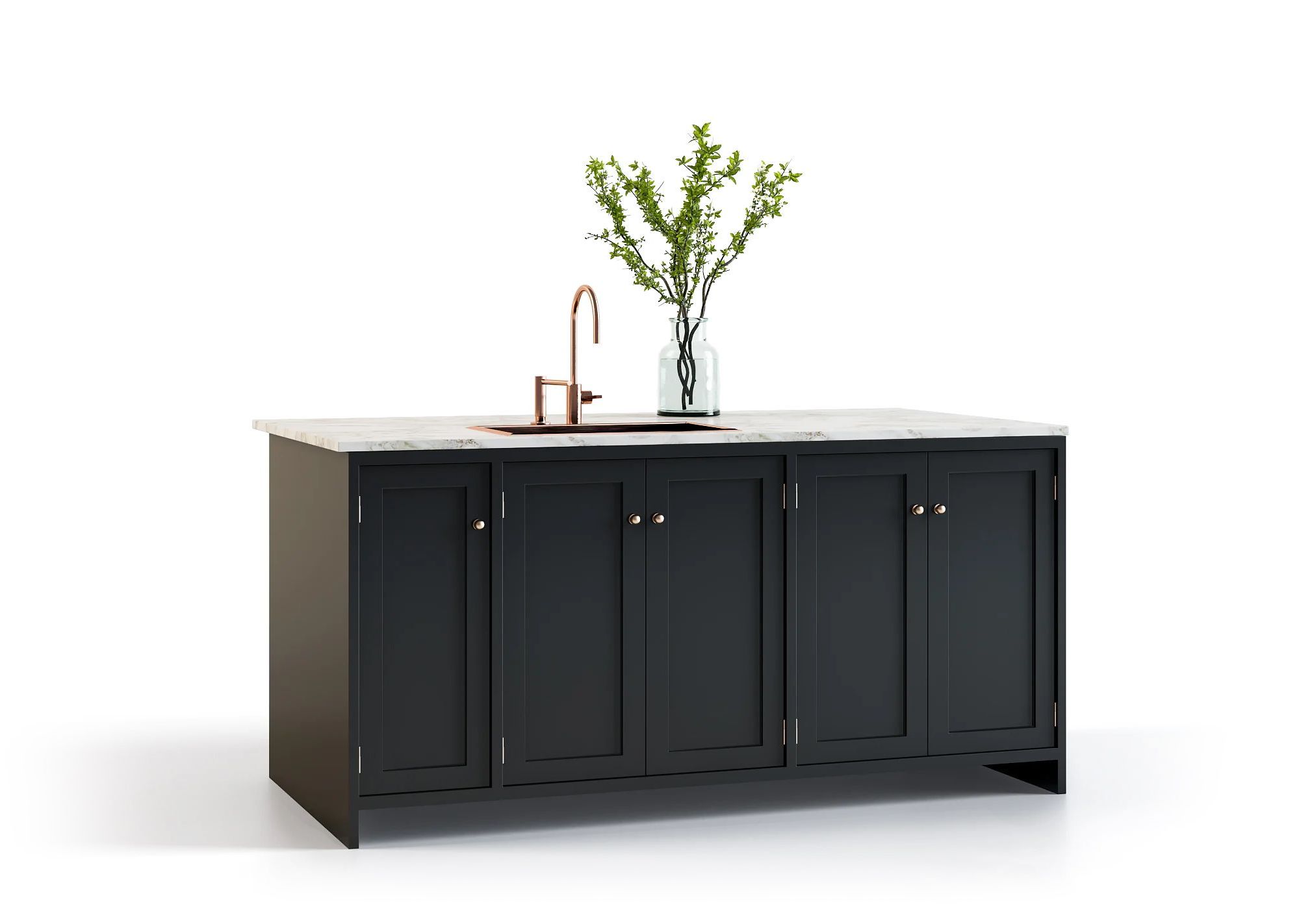 Photorealistic 3D rendering of a kitchen island showcasing high-quality furniture visualization and CGI product modeling.