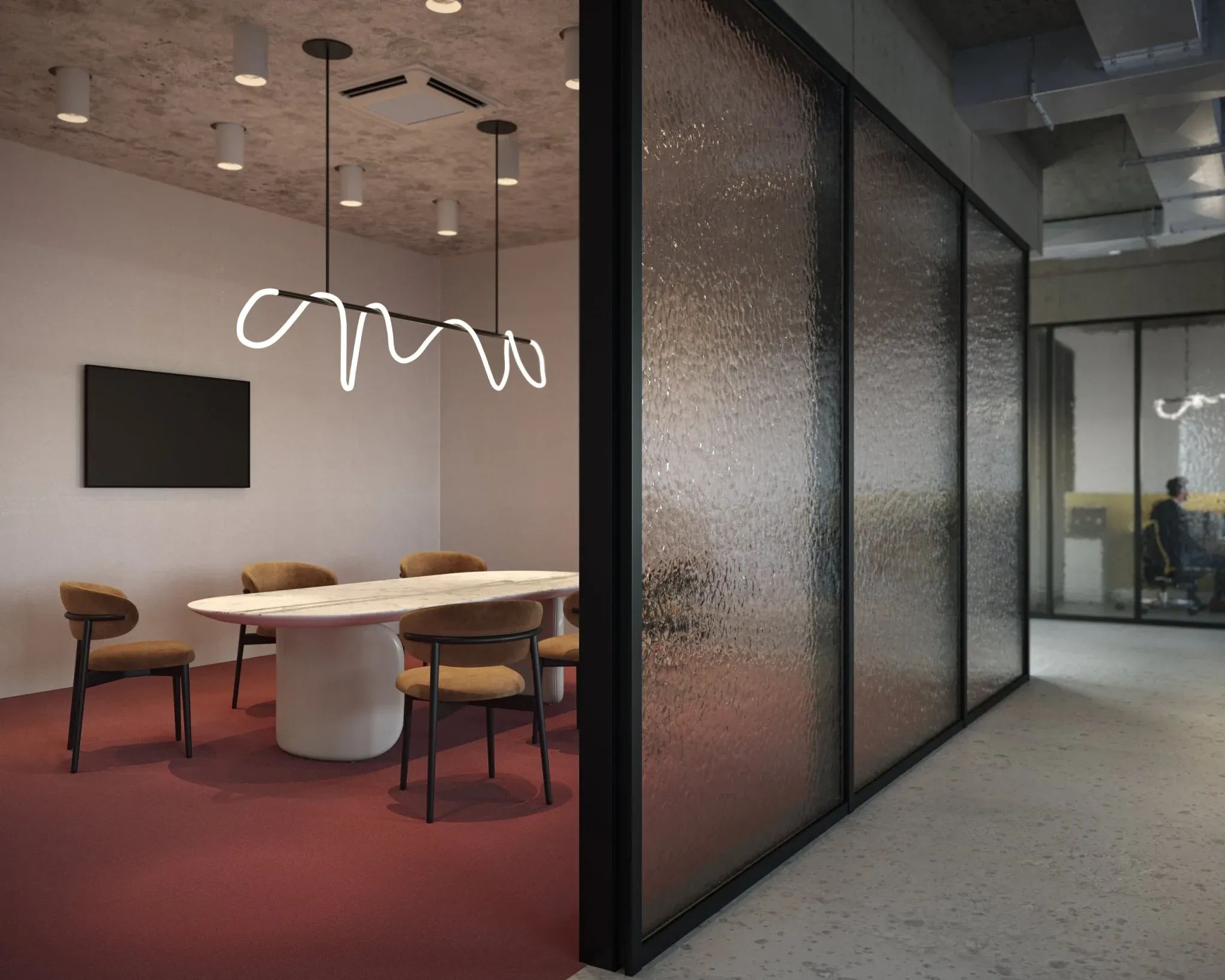 Conference room of a 3D modeling company