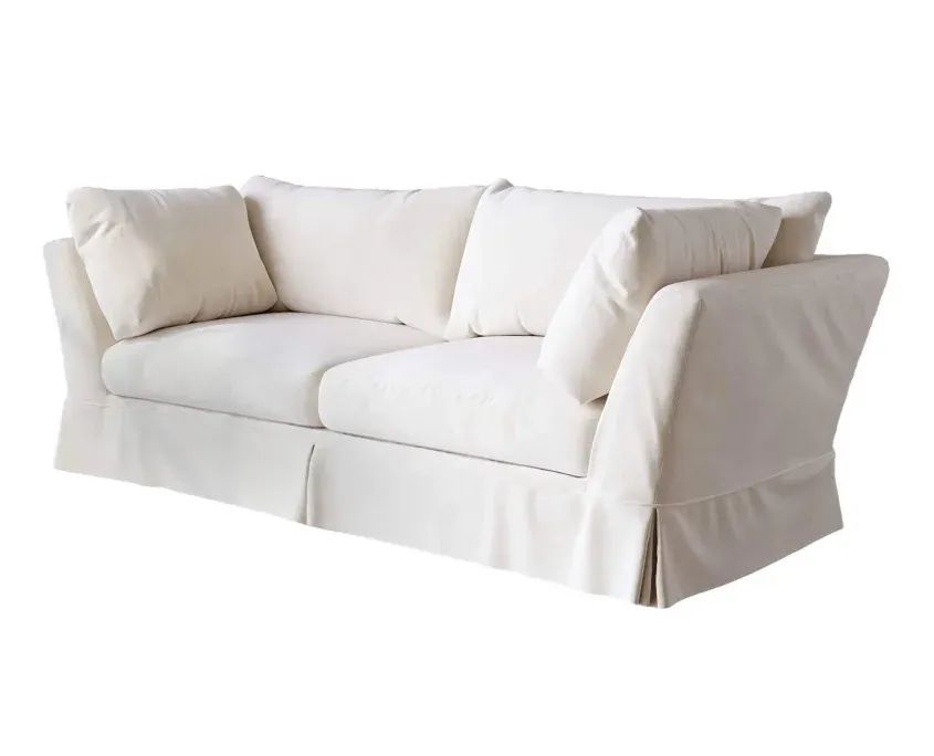 White sofa hero image on white background