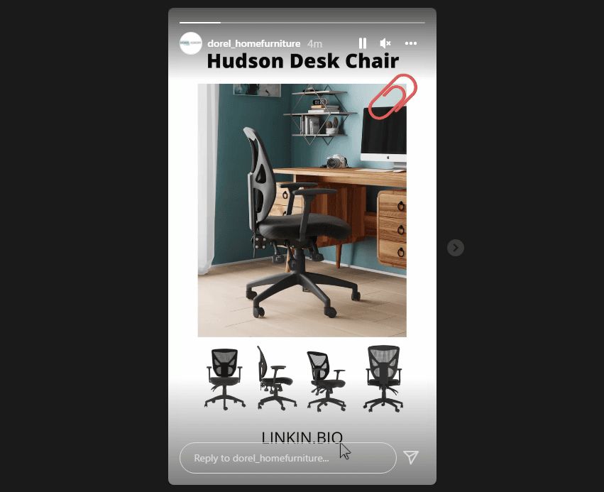 Product Video for a Dorel Home Furnishing Instagram Story