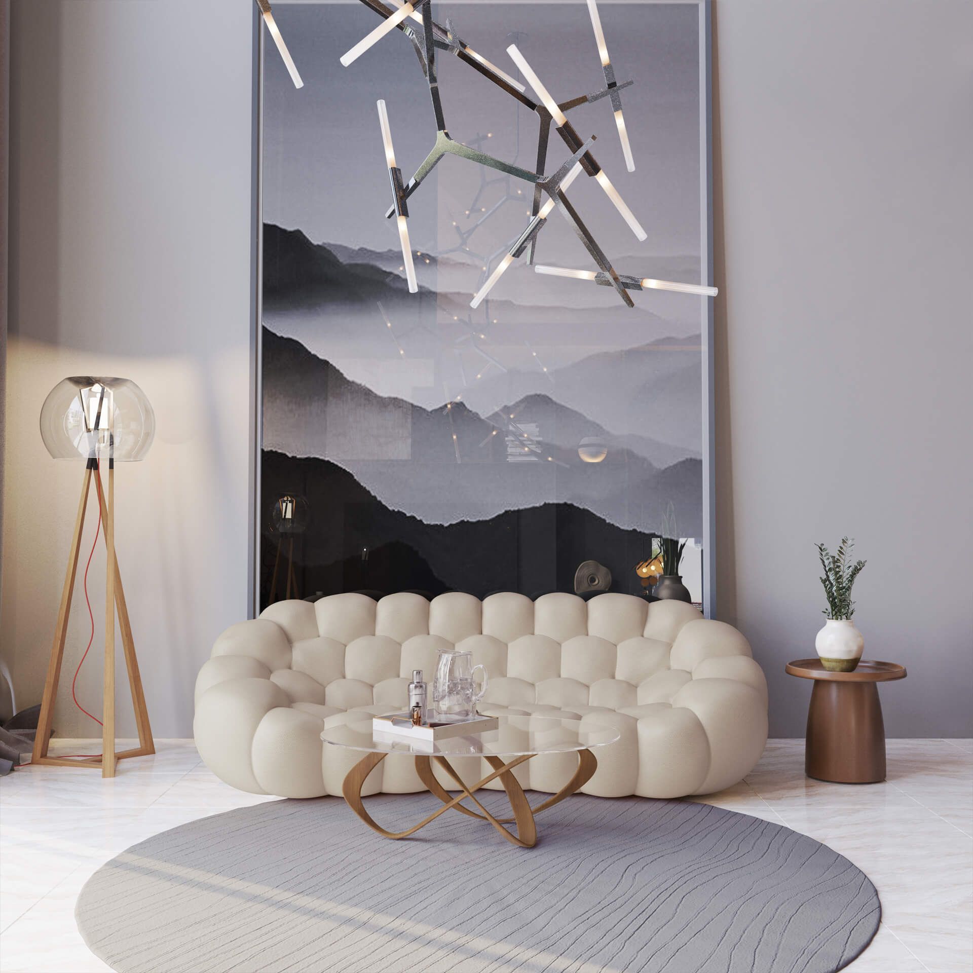 Luxury Sofa Lifestyle Rendering