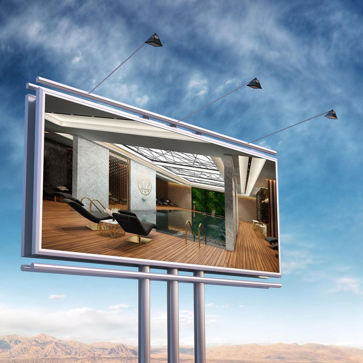 Gym Interior CGI for an Offline Advertising Campaign