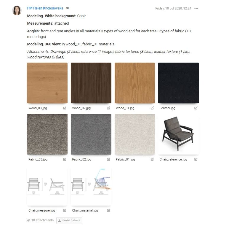 Scope-of-work of a 3D modeling process