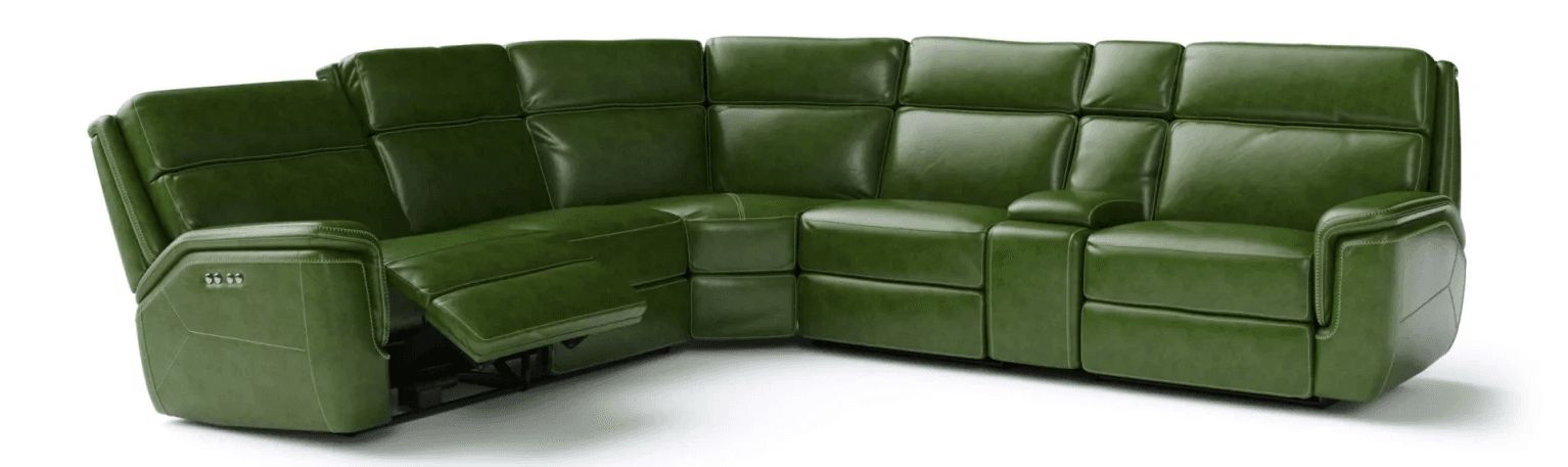 SIlo CGI of a Green Leather Sofa