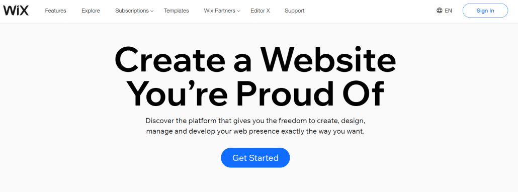 Wix Website First Screen