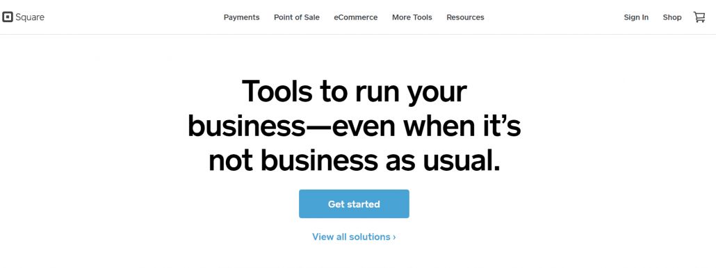Square Website Screen