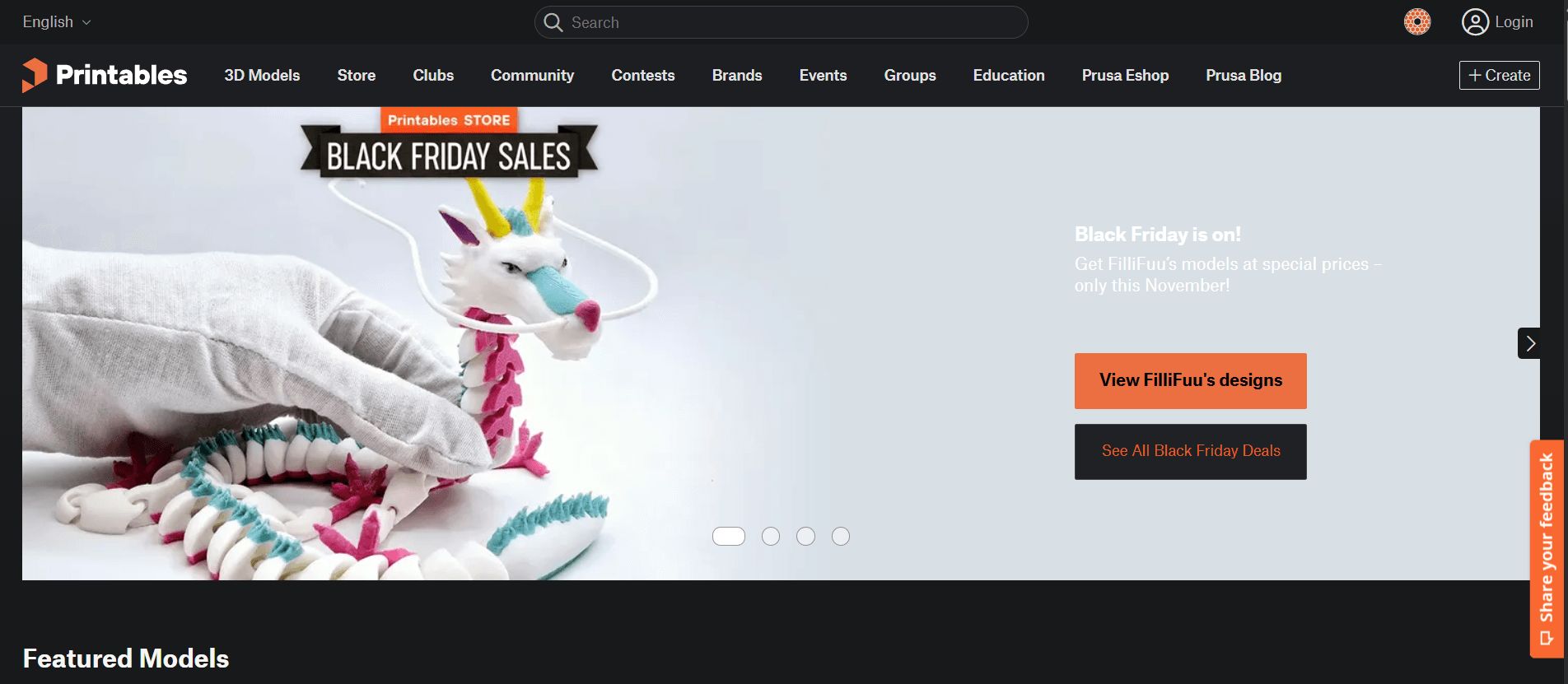 Printables for downloading 3D models