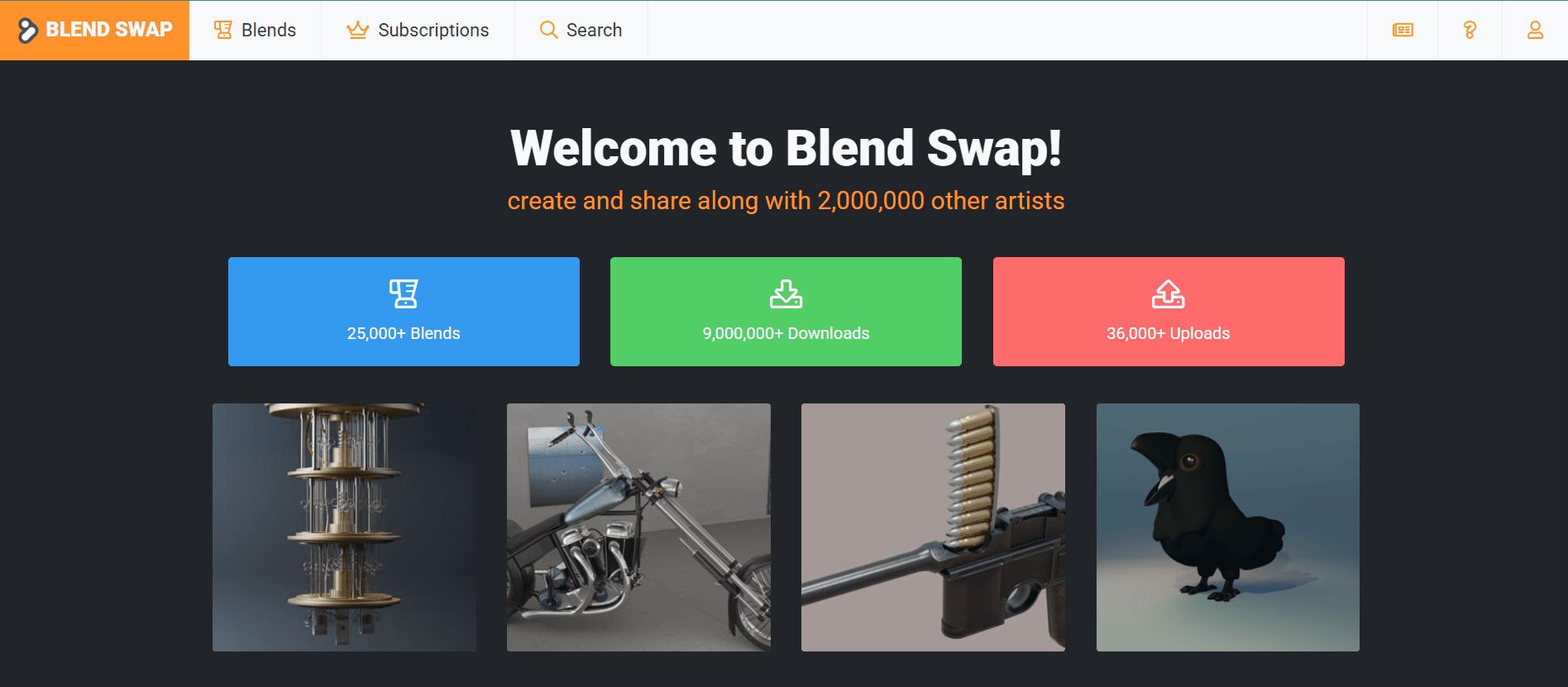Blend Swap for downloading 3D models