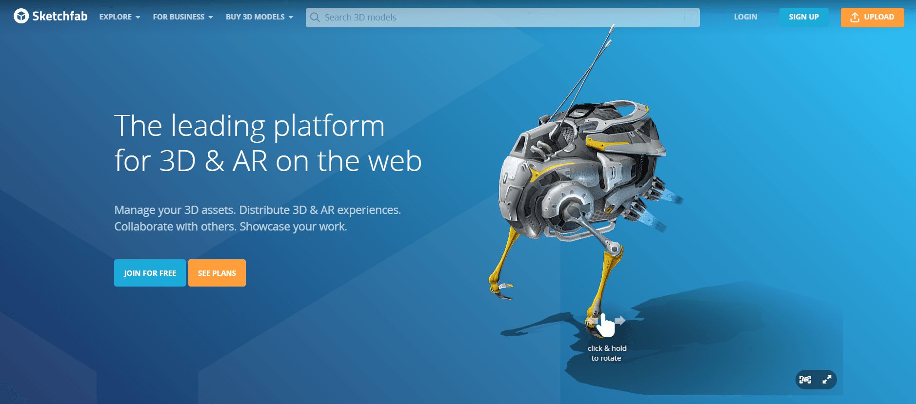 Sketchfab for downloading 3D models