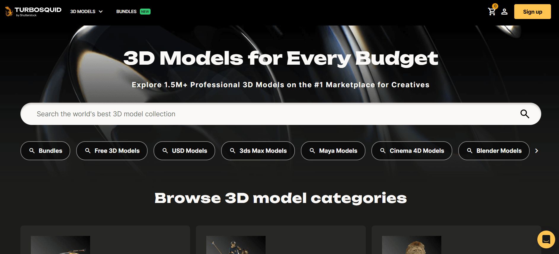 TurboSquid for downloading 3D models
