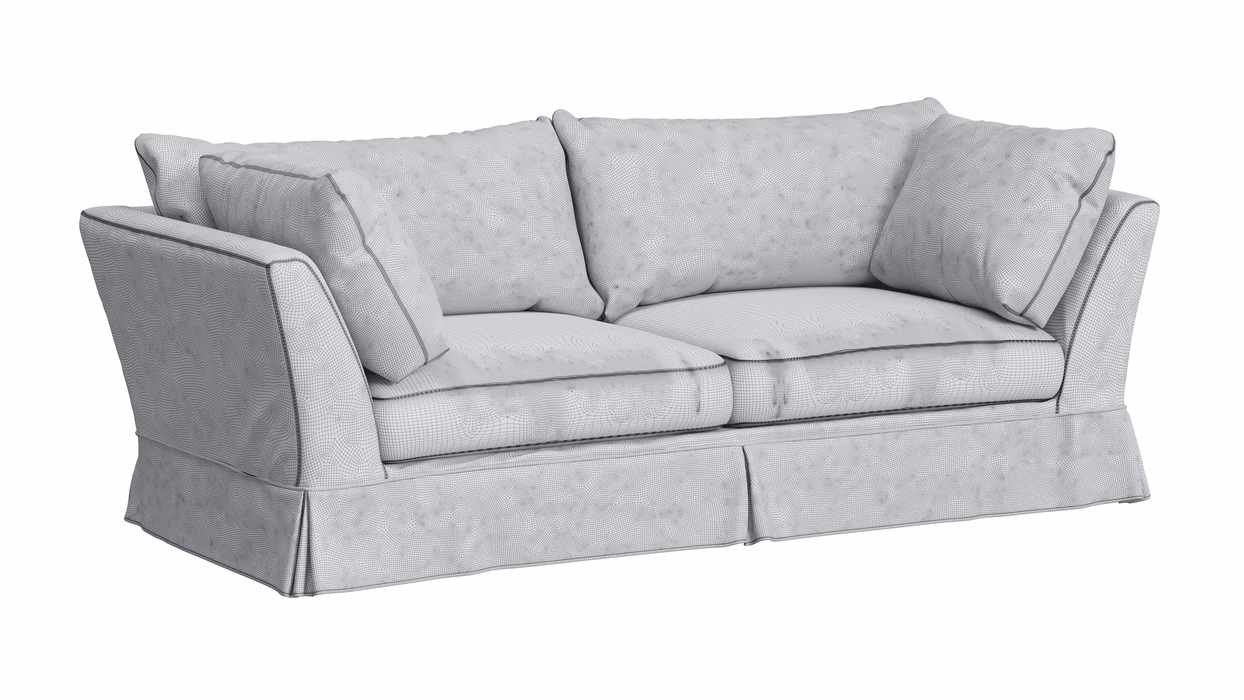 Grayscale 3D Model of a Sofa