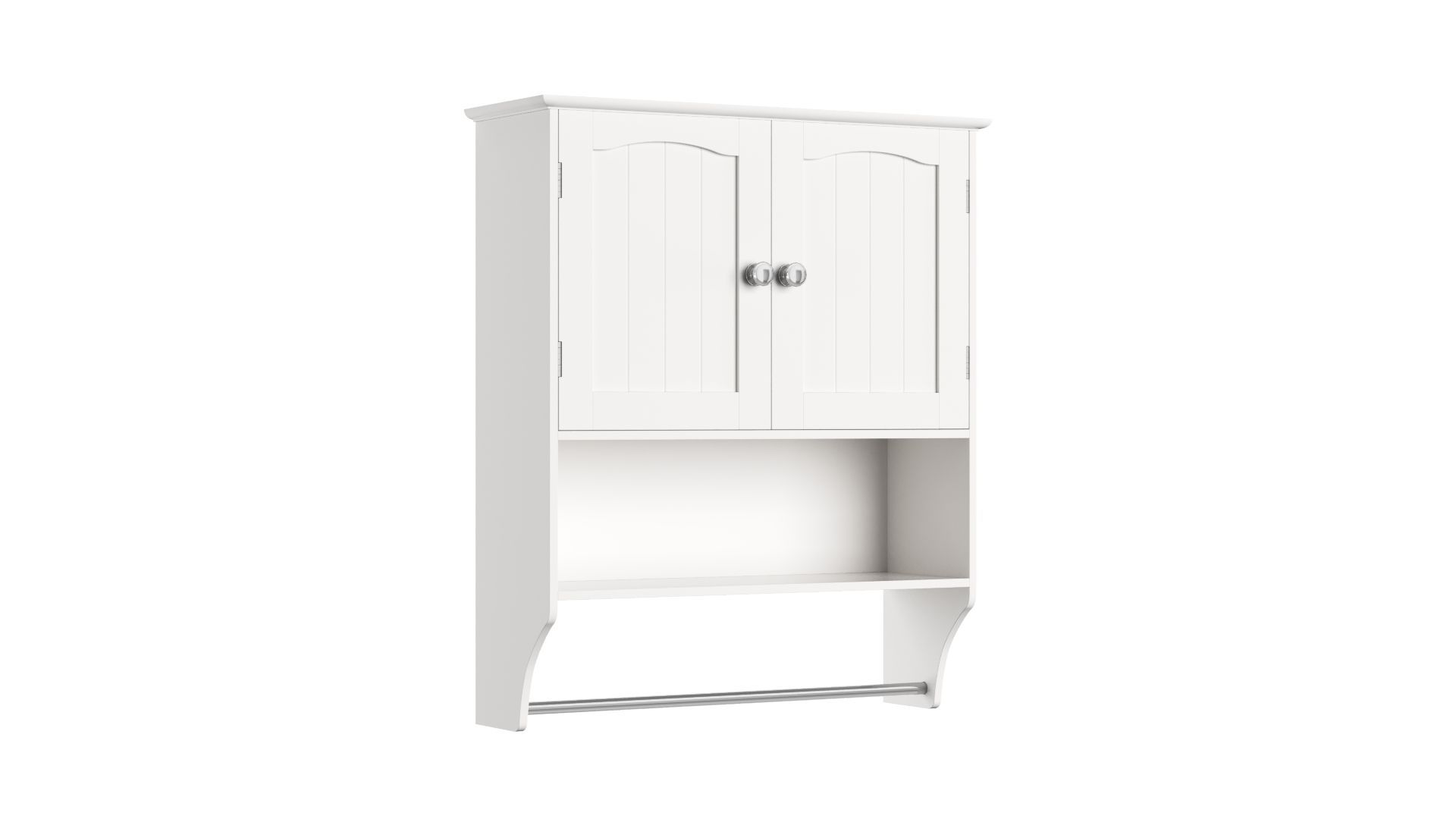 3D rendered image of a white wall cabinet showcasing realistic furniture rendering and 3D product visualization