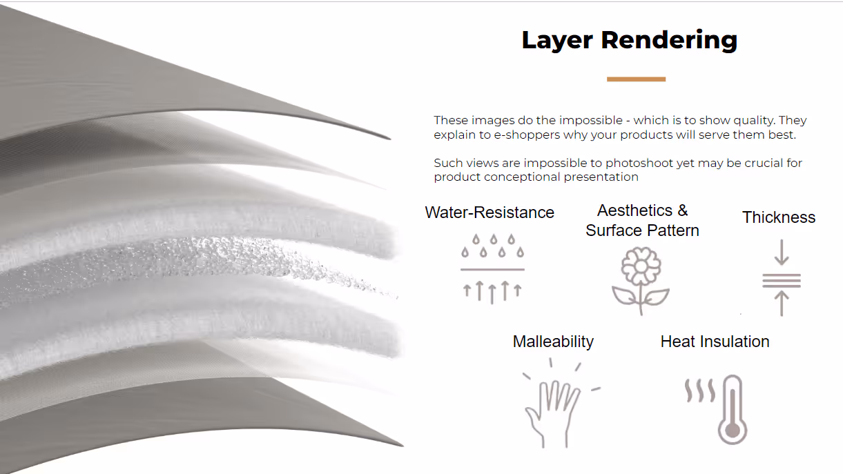 3D Render for Mattress Layers