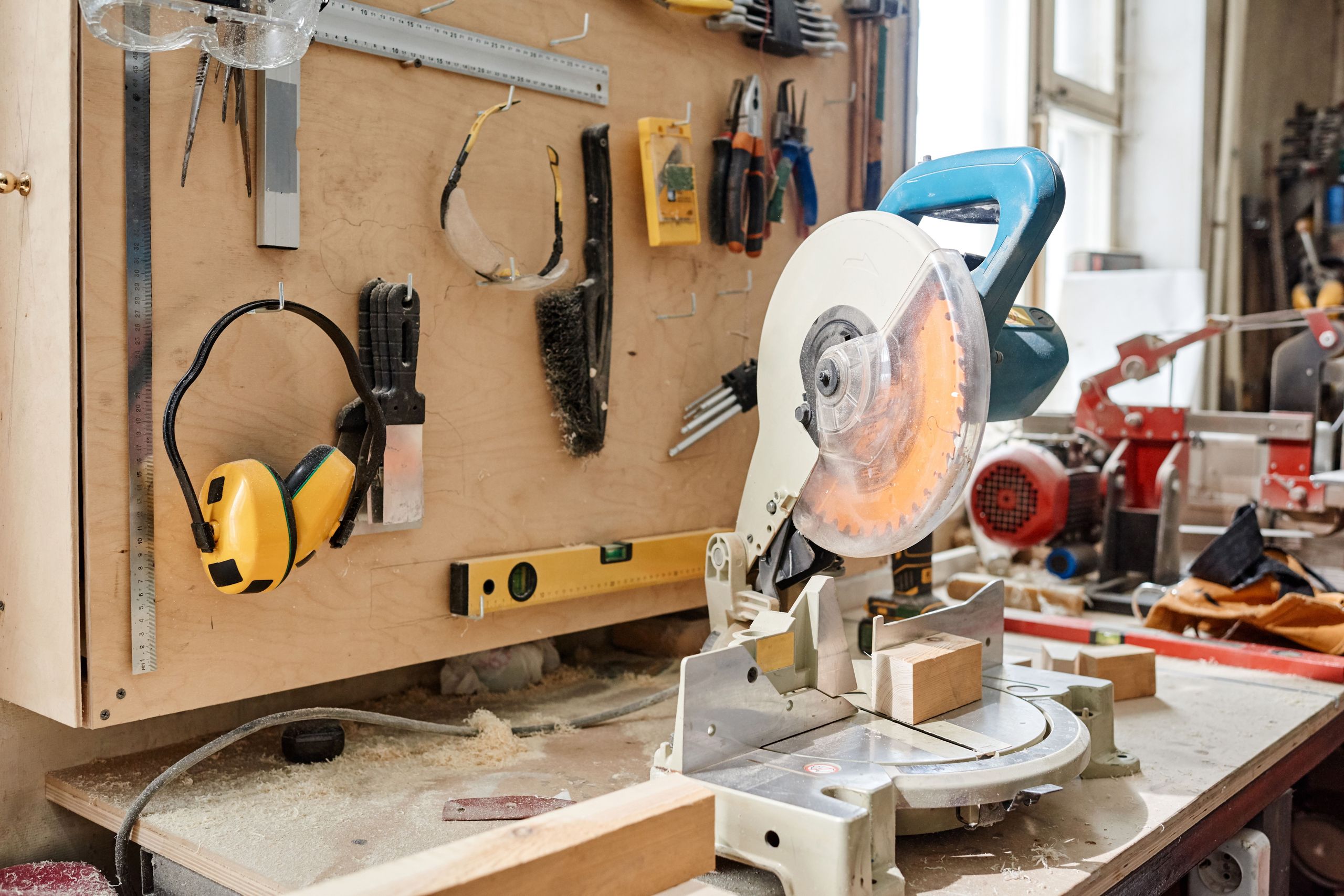 CGI for Tools in Woodworking Workshop