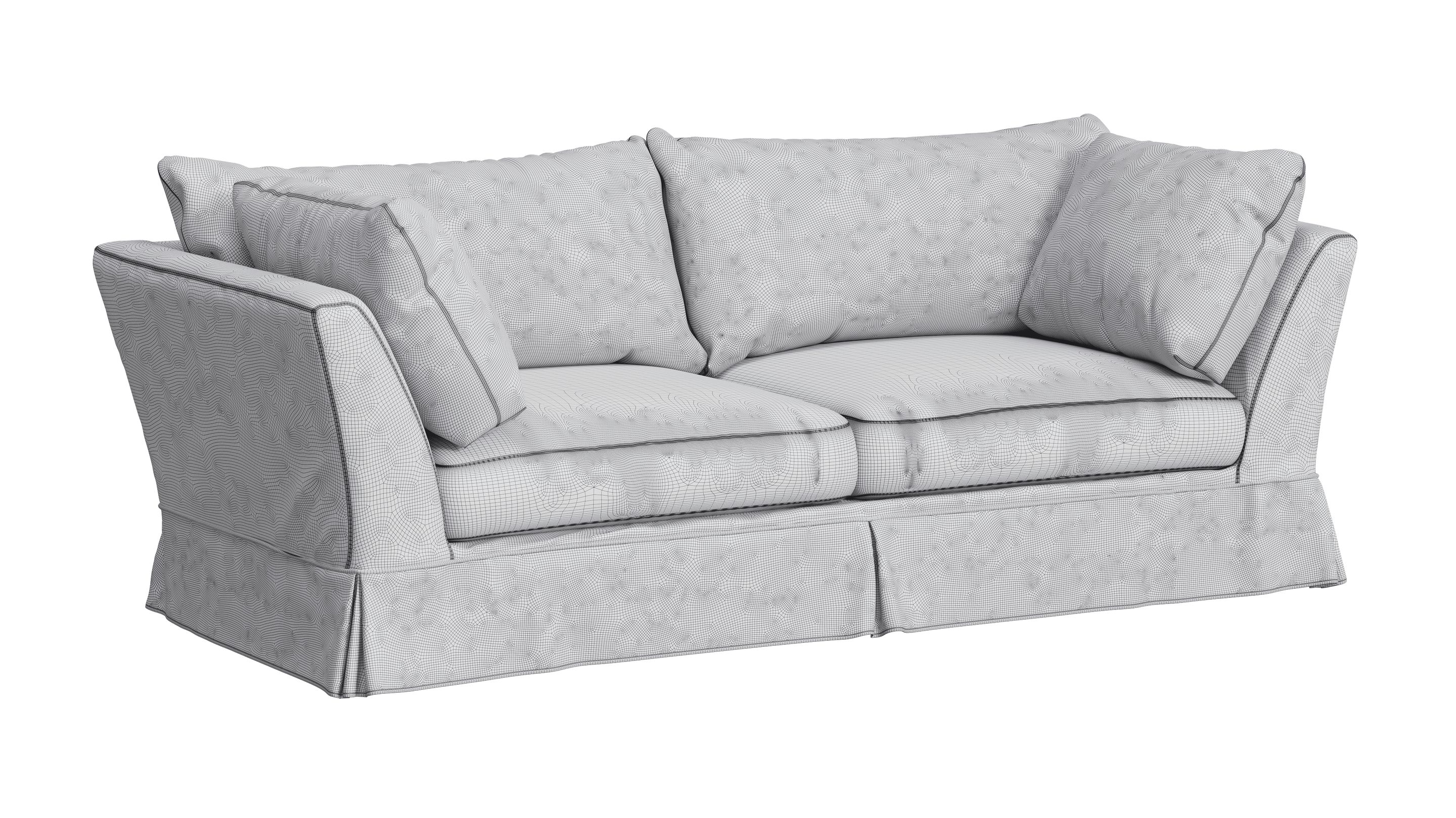 Grayscale 3D Model of a Sofa