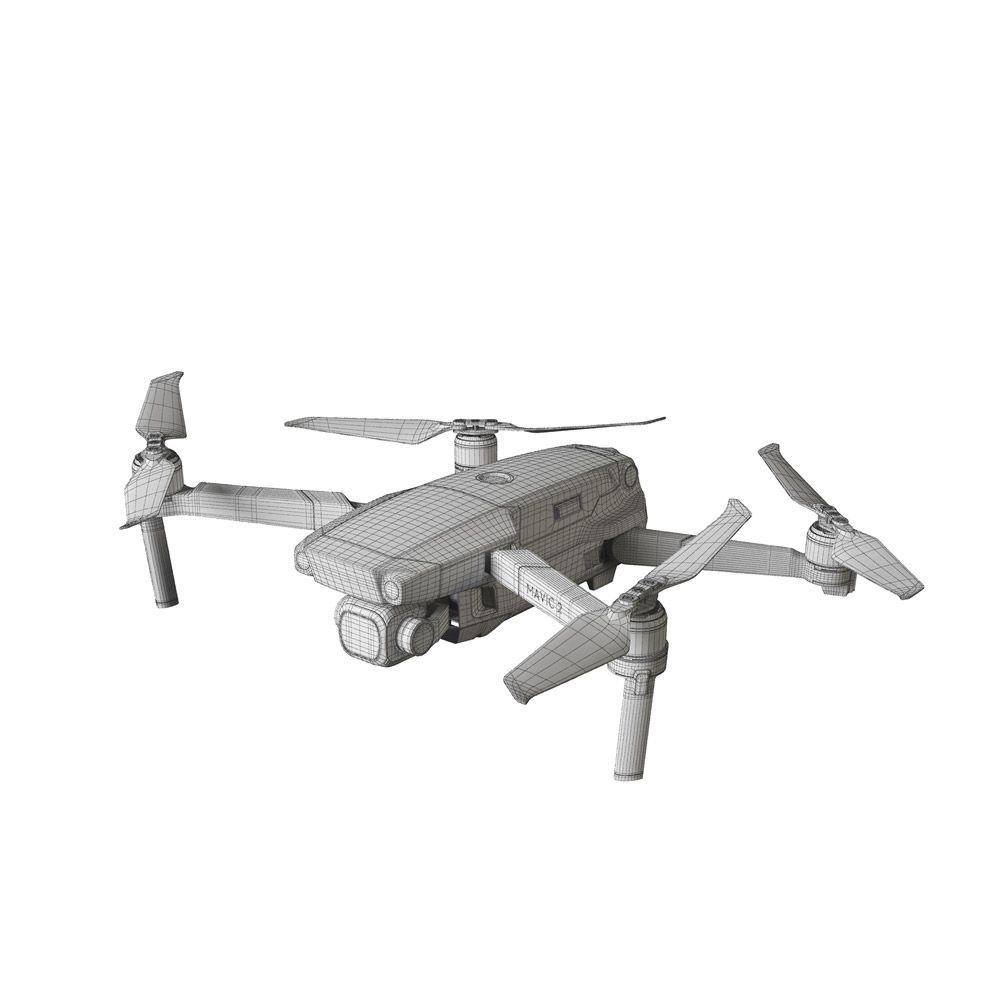 High-quality 3D model and rendering of a drone showcasing detailed 3D product visualization and CGI rendering