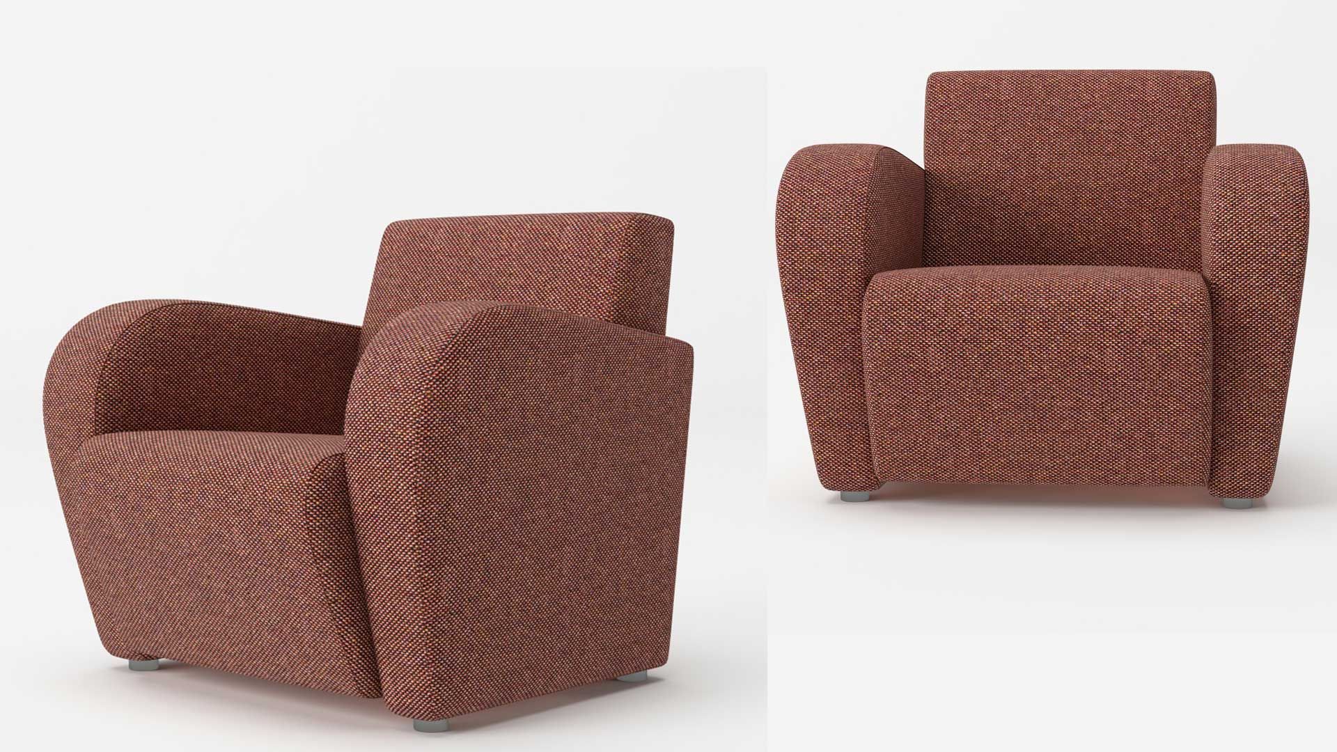 A Product CG Picture of a Pink Armchair