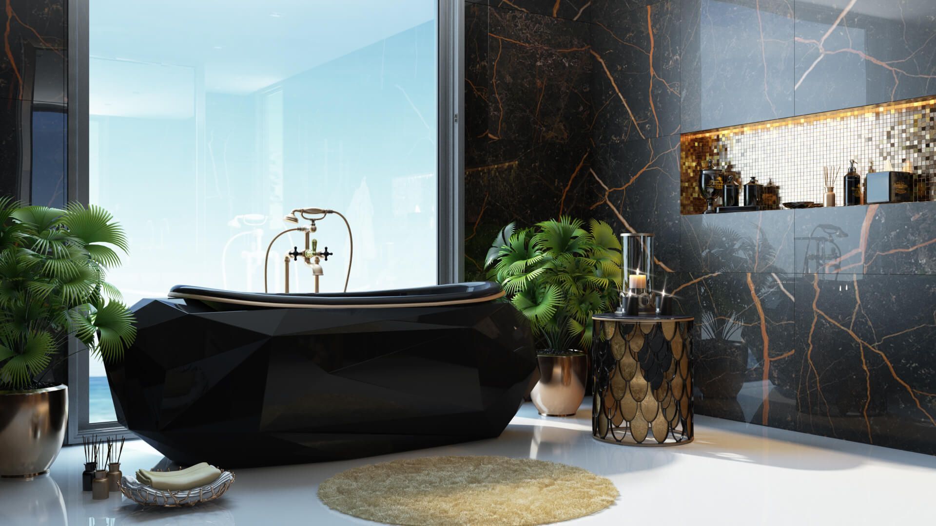 High-Class Bathroom 3D Rendering