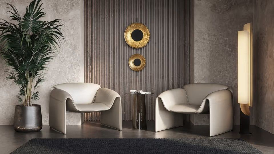 CGI of Luxury Armchairs and Decor