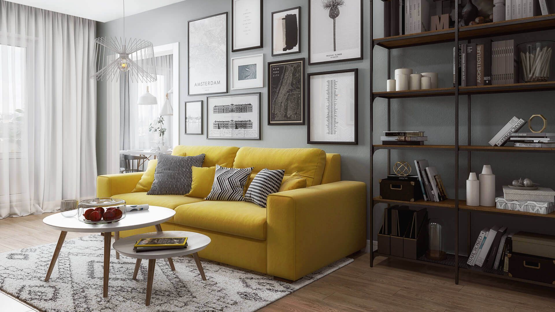 Furniture 3D Model of a Sofa and a Table