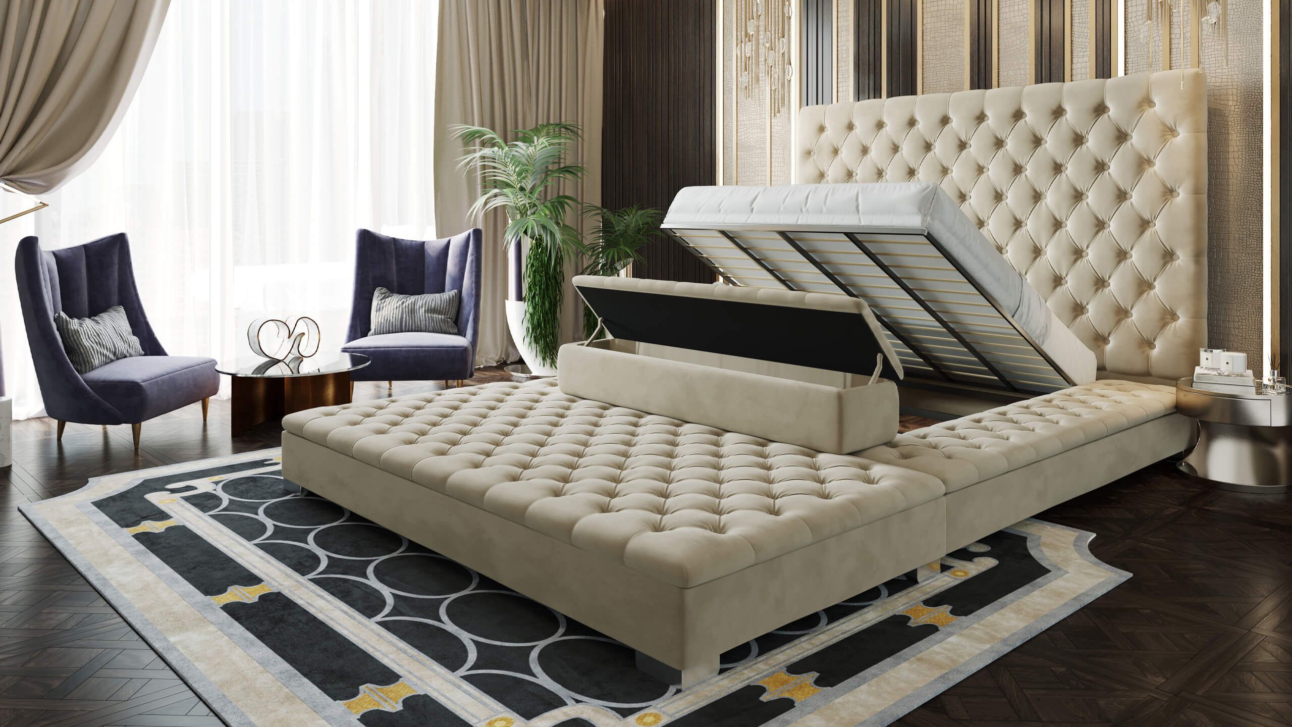 3d rendering of bed furniture