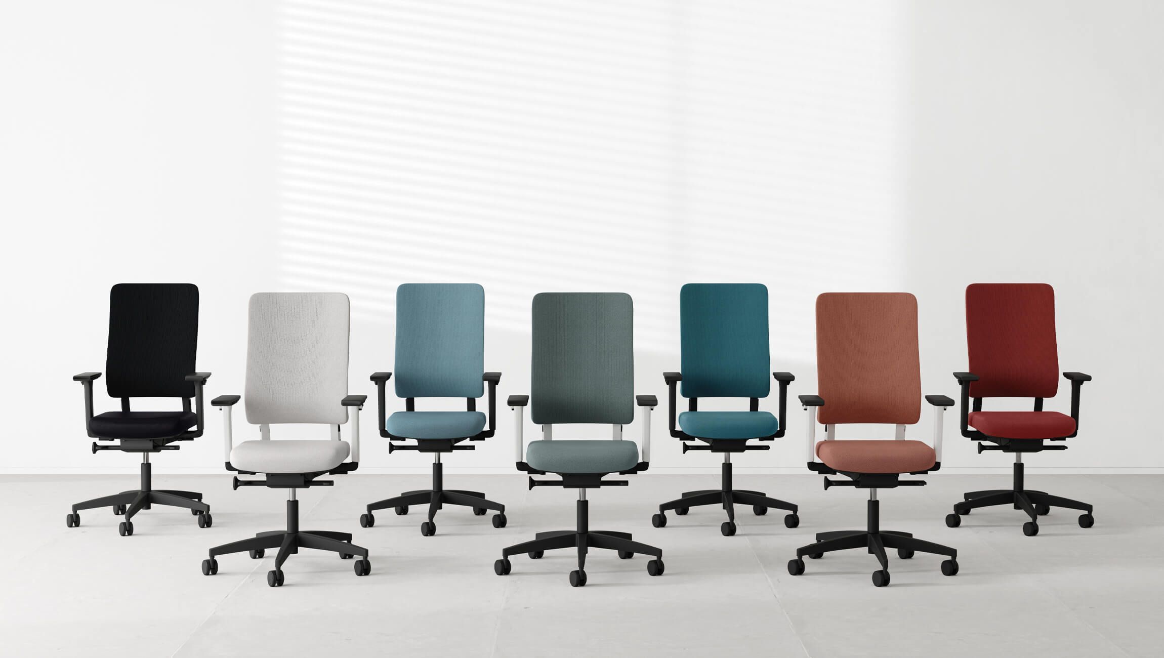 3D Rendering of Office Chairs in Multiple Colorways