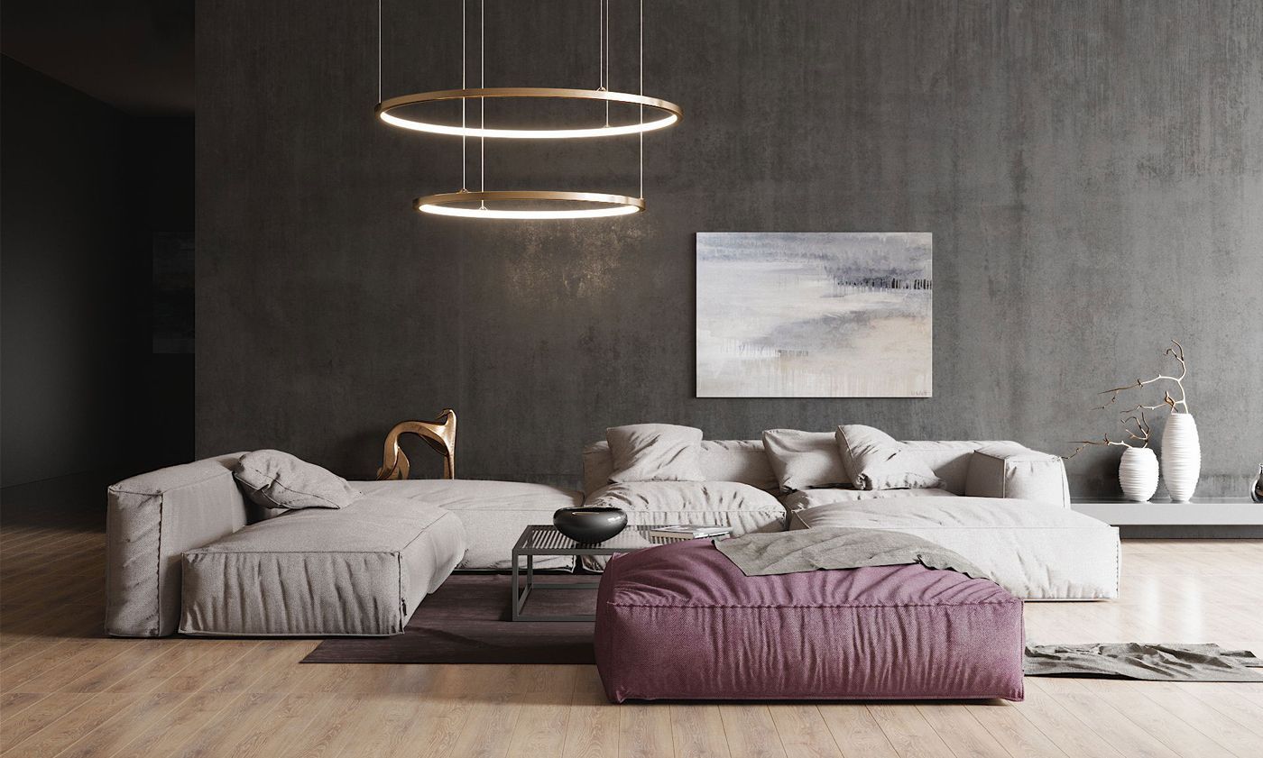 A 3D Model of a Modern Sofa