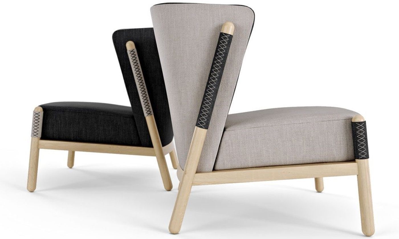 3D Rendering for two chairs on a white background