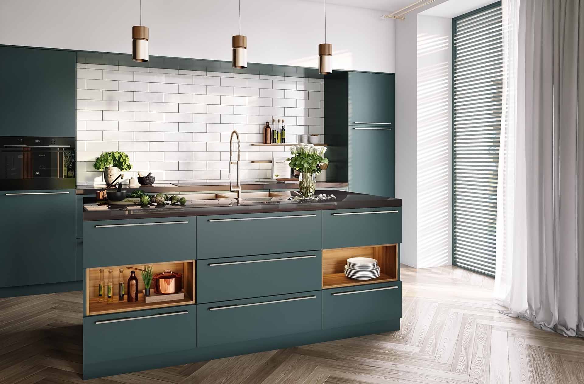 Lifestyle of a Green Kitchen Set