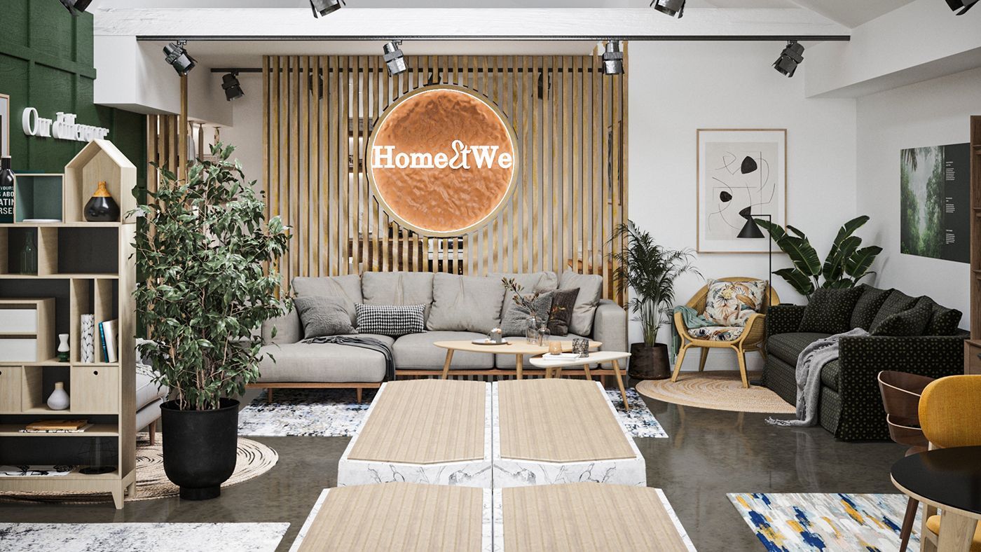 Lifestyle Rendering of a Furniture Showroom
