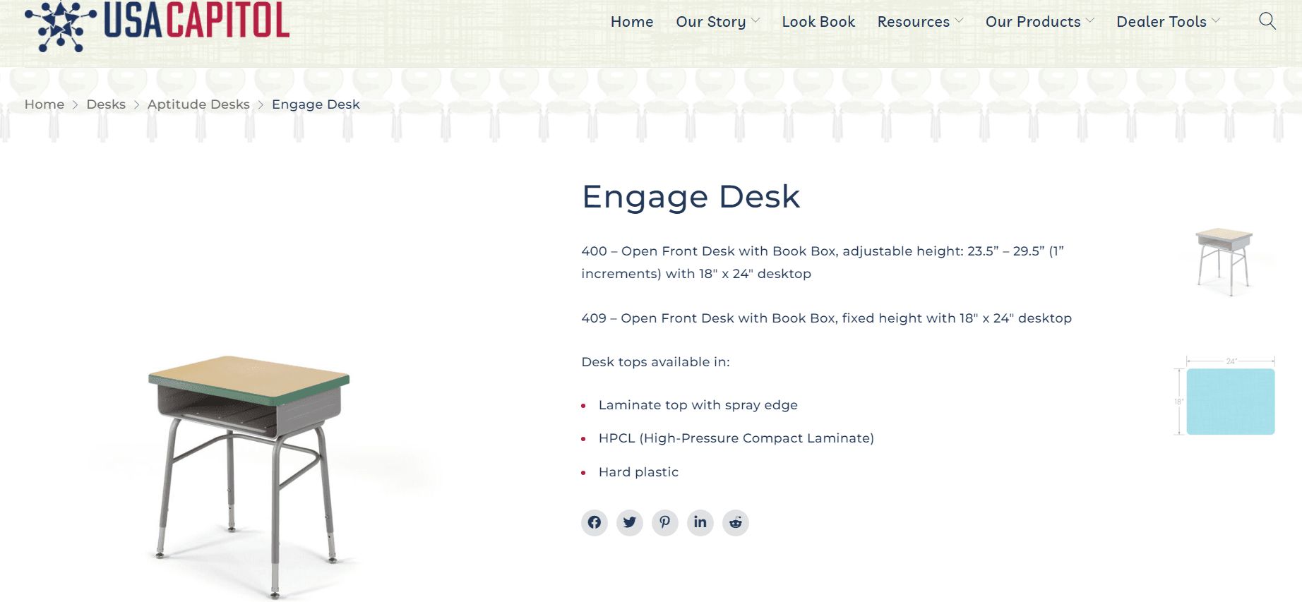 Classroom Furniture CGI for Product Detail Pages