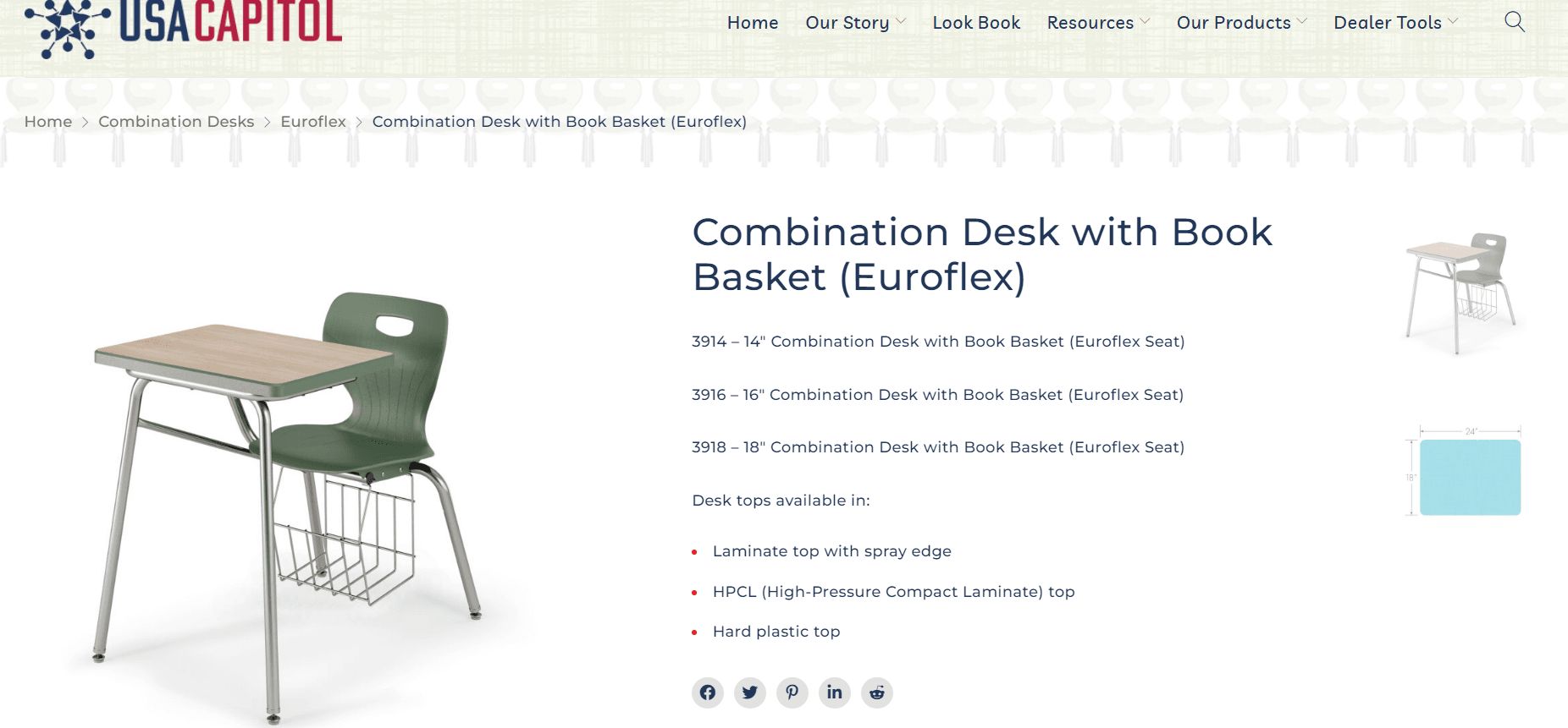 Classroom Furniture CGI for a Site's PDP